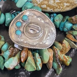 Sterling  Silver and Turquoise Cowgirl Hat Ring In Size 9